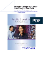 Public Speaking For College and Career 10th Edition Gregory Test Bank