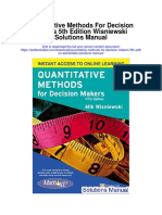 Quantitative Methods For Decision Makers 5th Edition Wisniewski Solutions Manual