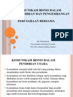 Komunikasi Bisnis Dalam Pendirian Dan Pengembangan Usaha