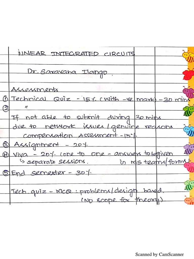 Linear Integrated Circuits Notes (Borrowed) PDF