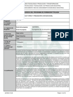 Infome Programa de Formación Titulada - MTFR