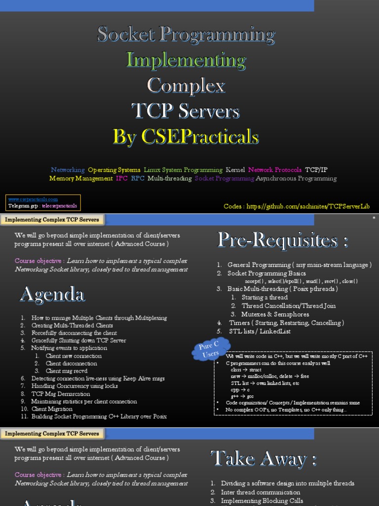 Advanced TCP Socket | PDF | Transmission Control Protocol | Network Socket