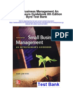 Small Business Management An Entrepreneurs Guidebook 8th Edition Byrd Test Bank