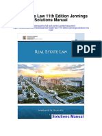 Real Estate Law 11th Edition Jennings Solutions Manual