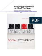 Social Psychology Canadian 5th Edition Myers Test Bank