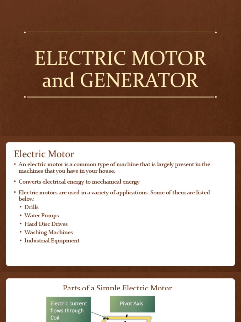 Electric Motor PDF Electric Motor Electric Generator