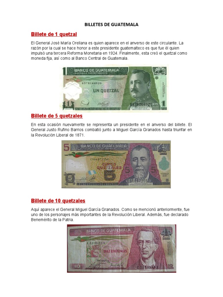 Sabes Quines Son Los Personajes De Los Billetes De Guatemala