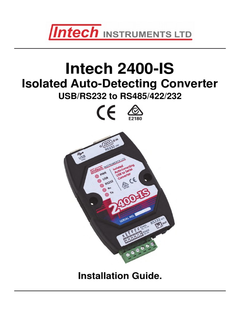 Intech Isolated Auto Detecting Converter 2400 Is Installation Guide Download Free PDF Usb
