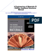 Science and Engineering of Materials Si Edition 7th Edition Askeland Solutions Manual