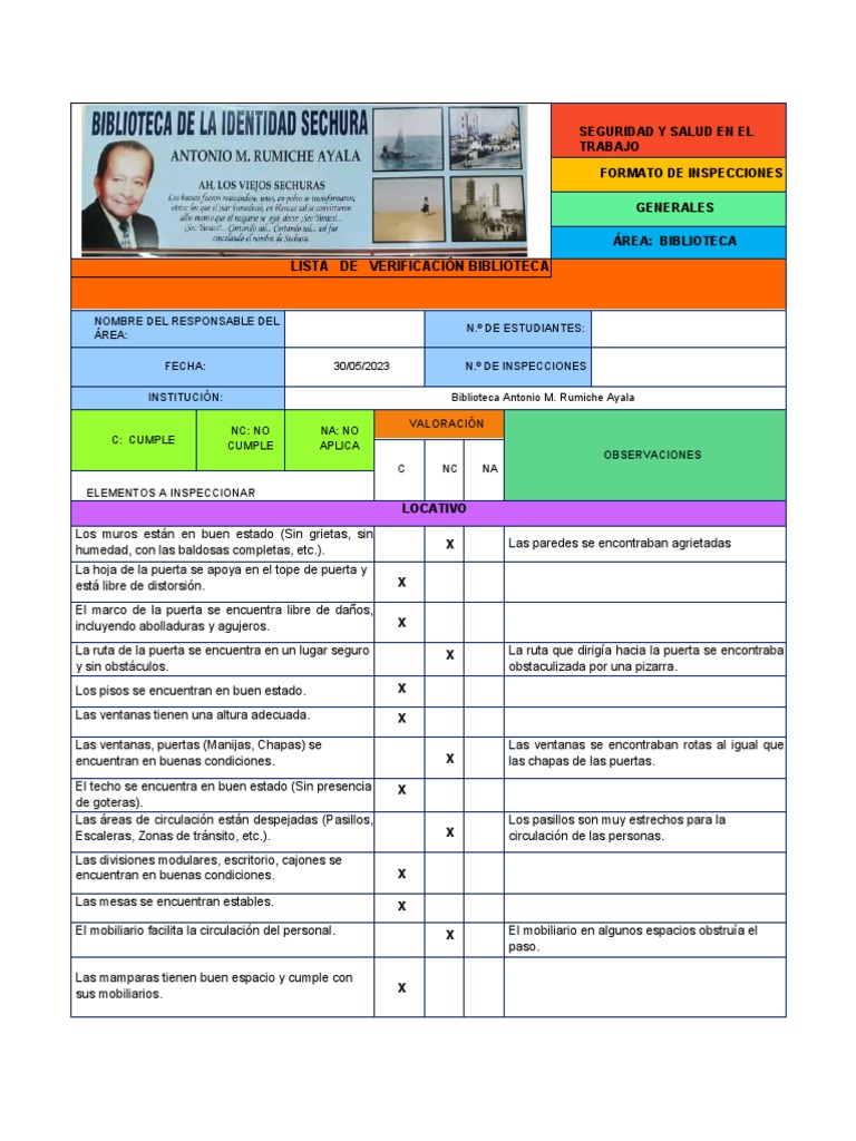 Verificación de Seguridad en Biblioteca | PDF
