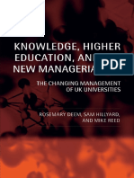 Knowledge, Higher Education, and The New Managerialism