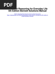 Statistical Reasoning For Everyday Life 5th Edition Bennett Solutions Manual