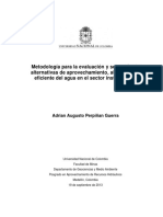 Metodología para La Evaluación y Selección de Alternativas de Aprovechamiento, Ahorro y Uso Eficiente Del Agua en El Sector Institucional.