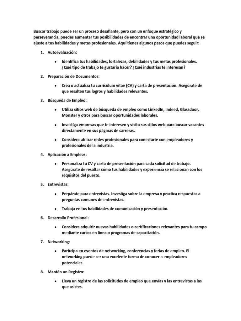 Estrategias para la Búsqueda Laboral | PDF | La búsqueda de empleo