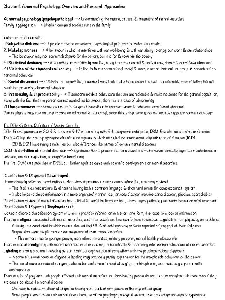 Overview of Abnormal Psychology Concepts | PDF | Classical Conditioning ...