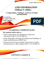 Media and Information Literacy (MIL) - Opportunities, Challenges, and Power of Media and Information