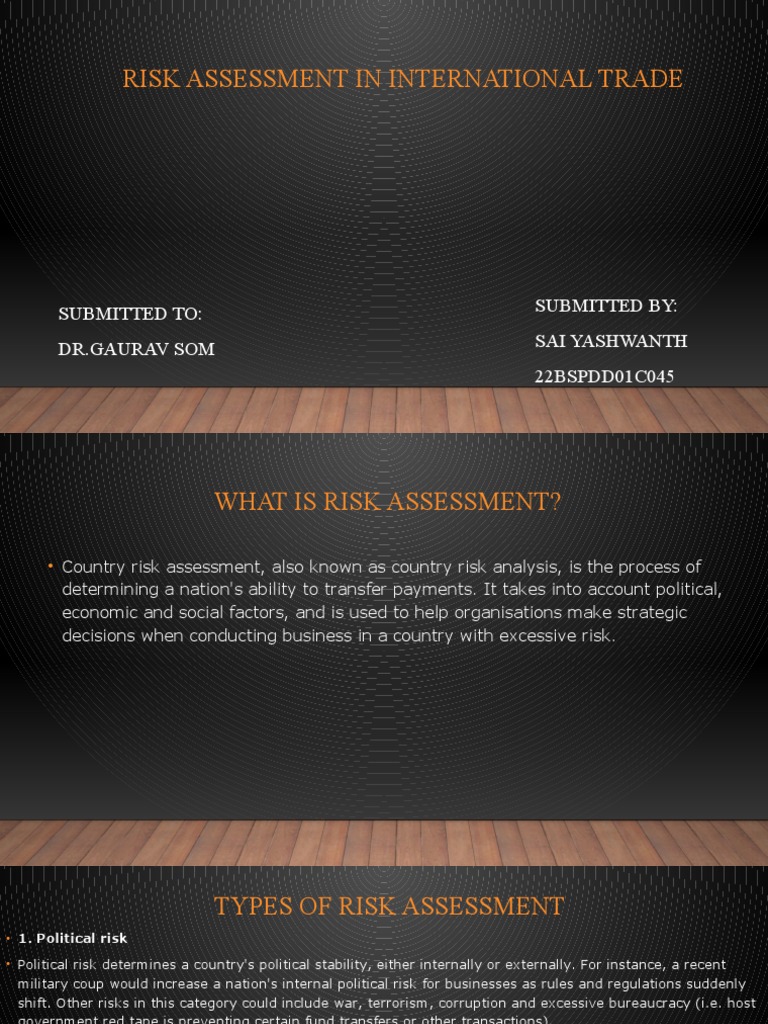 Export Compliance And Risk Assessment Reference: Country Risk Assessment In Trade Pdf Risk