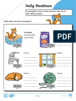 ESL Daily Routines Worksheet