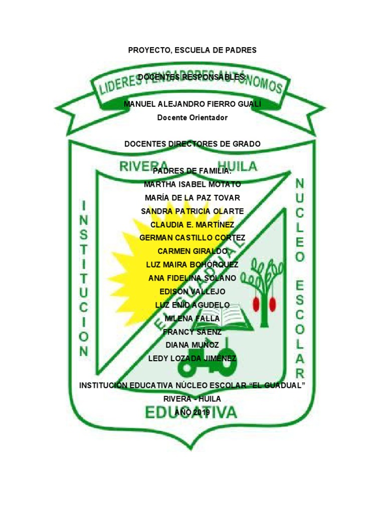 Proyecto Escuela de Padres 2019 | PDF | Familia | Aprendizaje