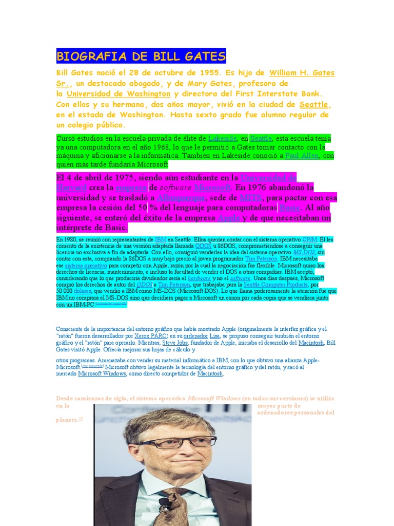 Image Result For Biografia De Bill Gates Biografias Y Vidas