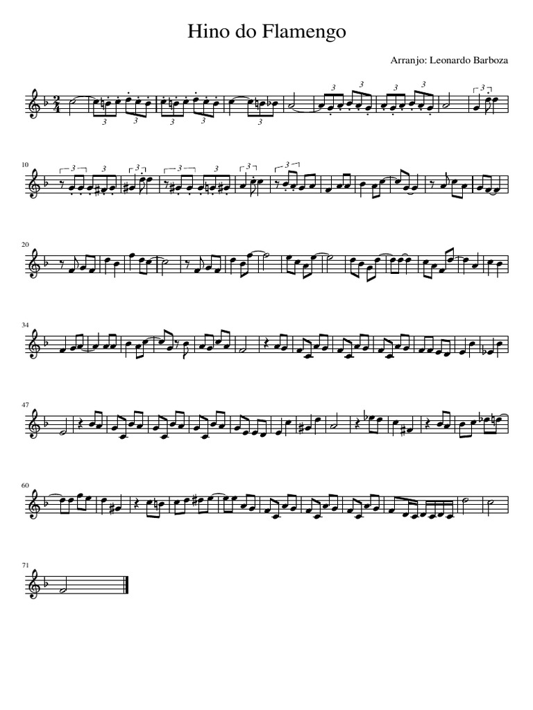 Hino do Flamengo - Partitura Completa | PDF