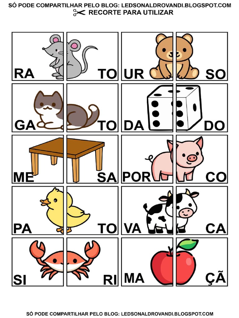 Quebra Cabeca Educativo Das Silabas | PDF