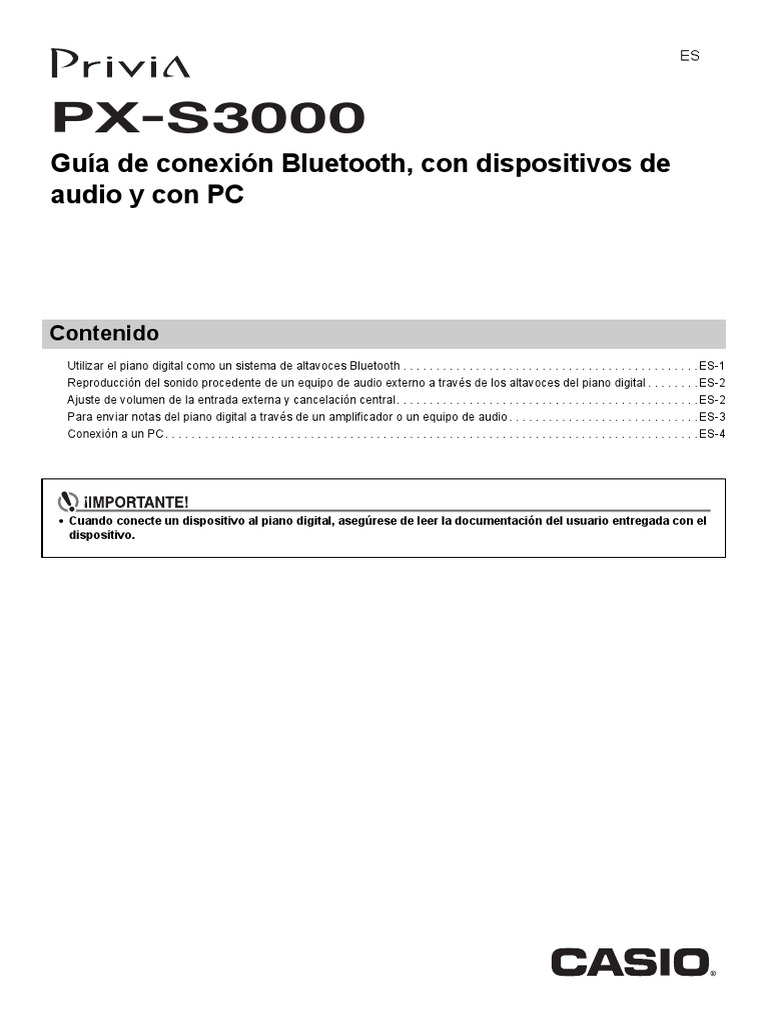 PXS3000 Connectionguide A ES | PDF | Bluetooth | USB
