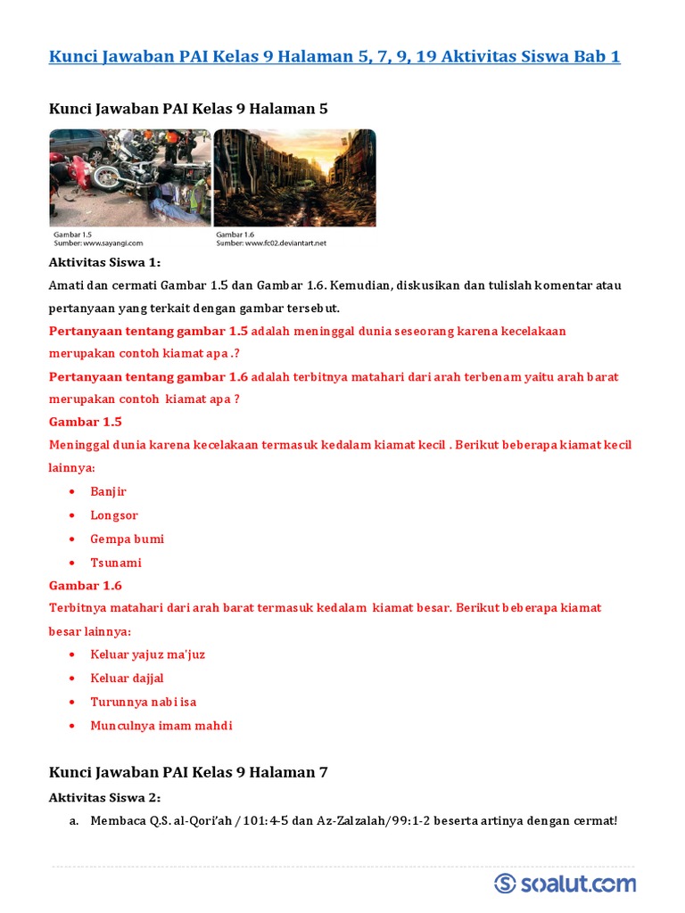 Kunci Jawaban PAI Kelas 7 SMP Halaman 199, Tugas Aktivitas 9.2