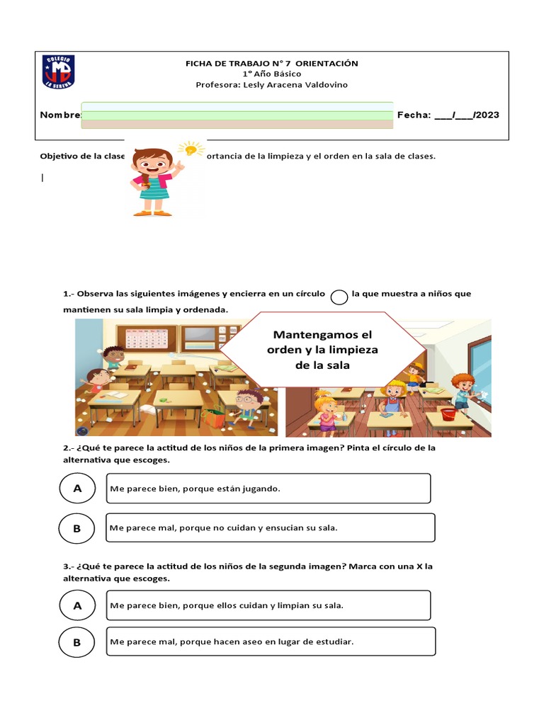 Mantener el Aula Limpia y Ordenada | PDF