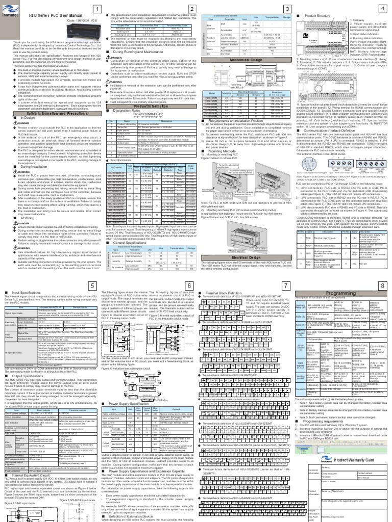 H2U Series PLC User Manual | PDF | Programmable Logic Controller ...