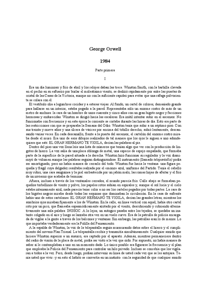 George Orwell 1984 Pdf