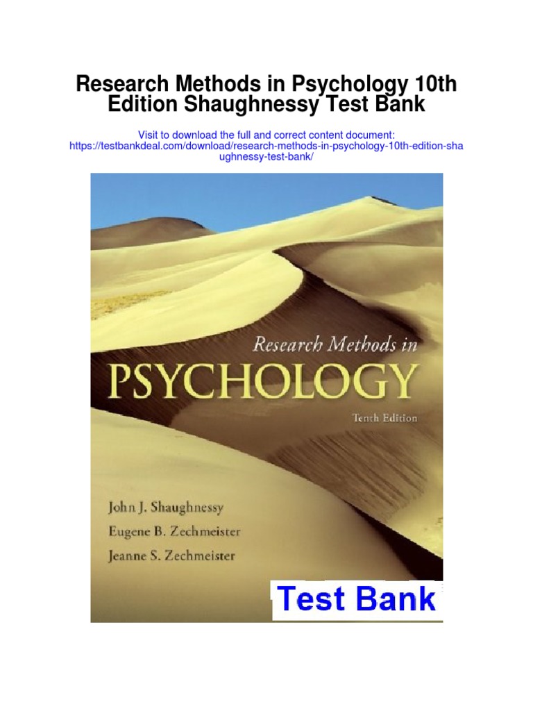 research methods in psychology shaughnessy pdf