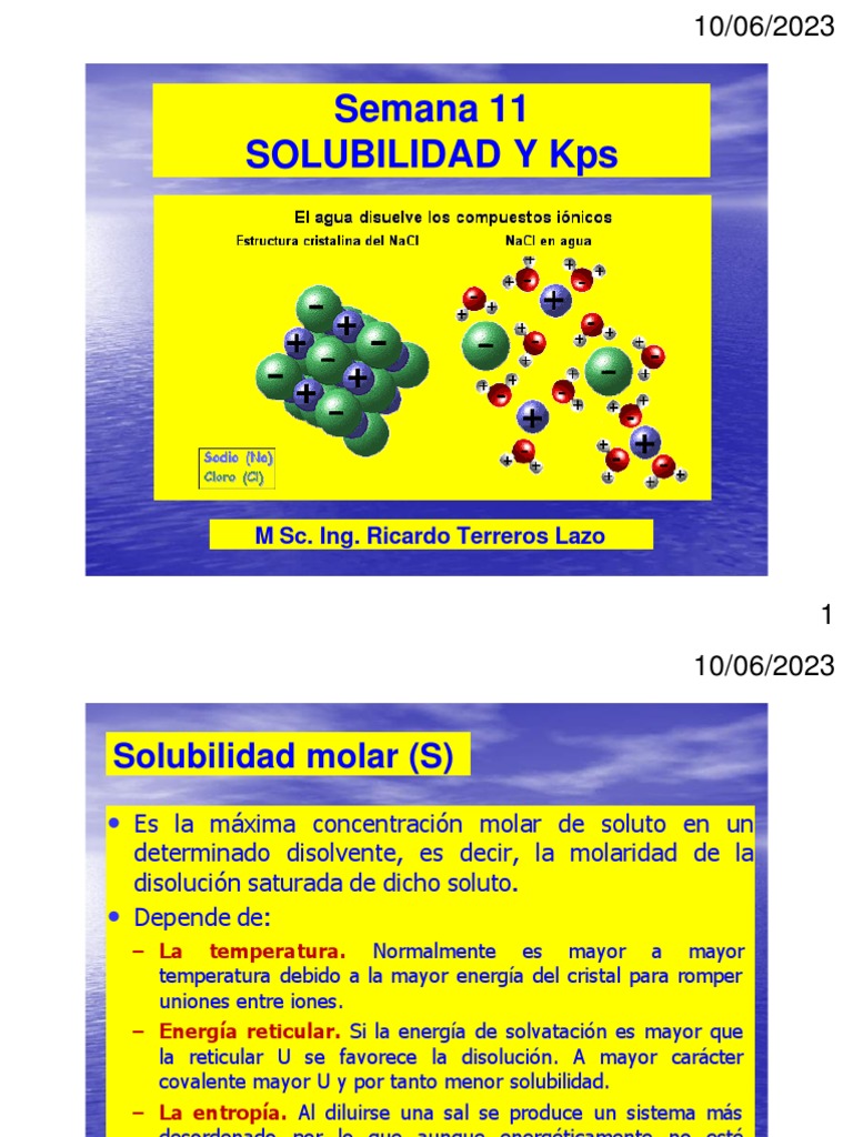 Clase 11 Solubilidad y Kps Pdf2go | PDF | Solubilidad | Compuestos químicos