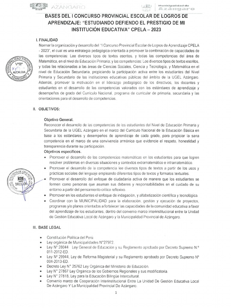 Base Oficial de Logro de Aprendizaje | PDF