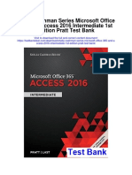 Shelly Cashman Series Microsoft Office 365 and Access 2016 Intermediate 1st Edition Pratt Test Bank