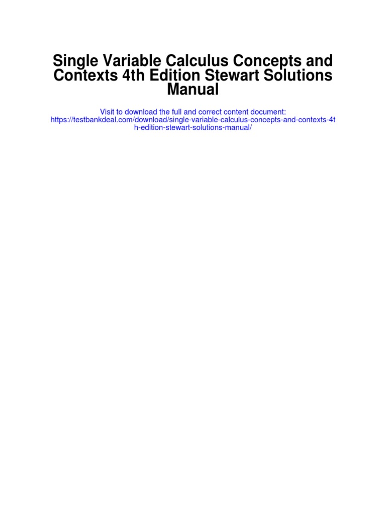 Single Variable Calculus Concepts and Contexts 4th Edition Stewart