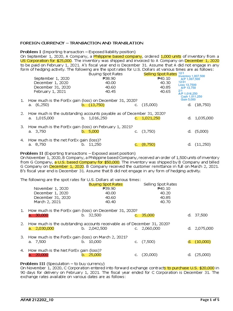AFAR 10Foreign Currency Transaction and Translation PDF