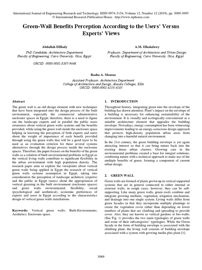 Green Wall Benefits Perception PDF