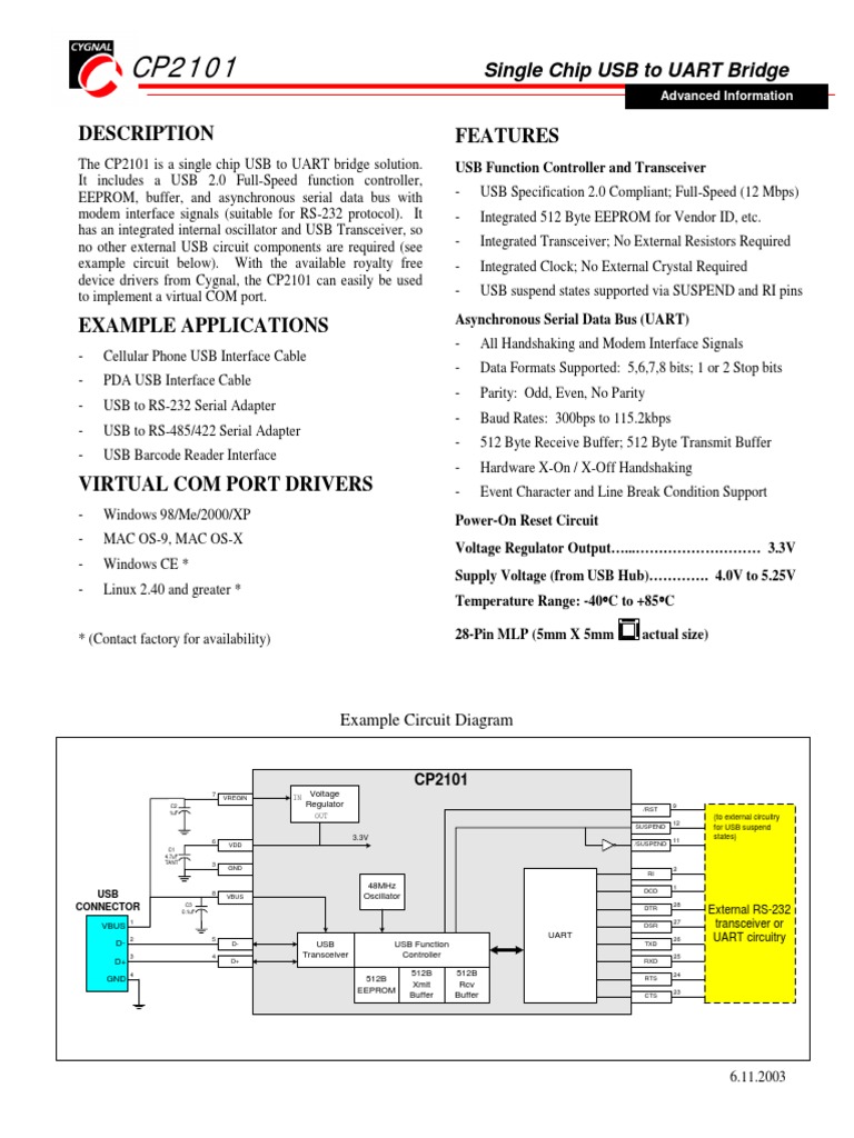 CP2101 USB to UART Bridge Overview | PDF | Usb | Information And ...