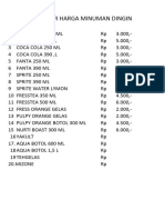 Daftar Harga Minuman Dingin