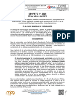 Decreto No. 0025 (1 de Febrero de 2021)