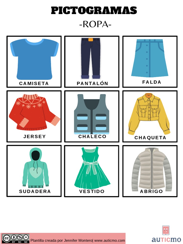 Pictogramas Ropa Auticmo | PDF