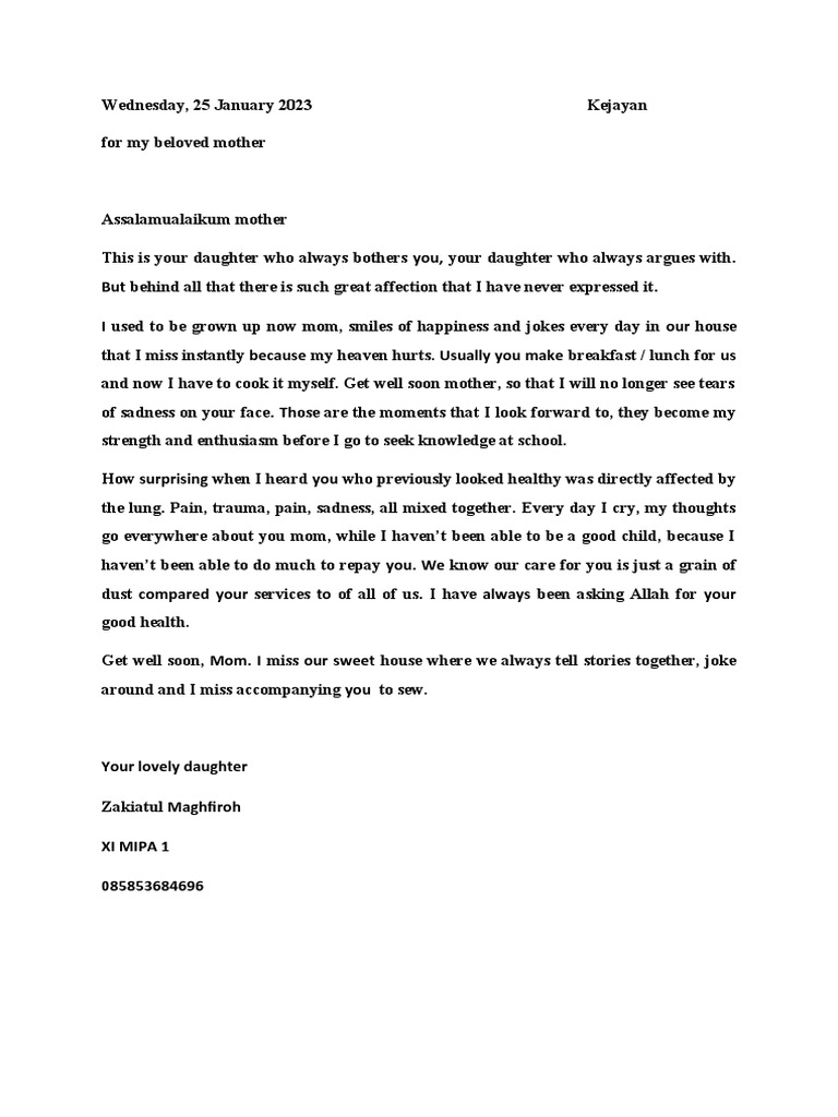 Surat Untuk Ibu | PDF