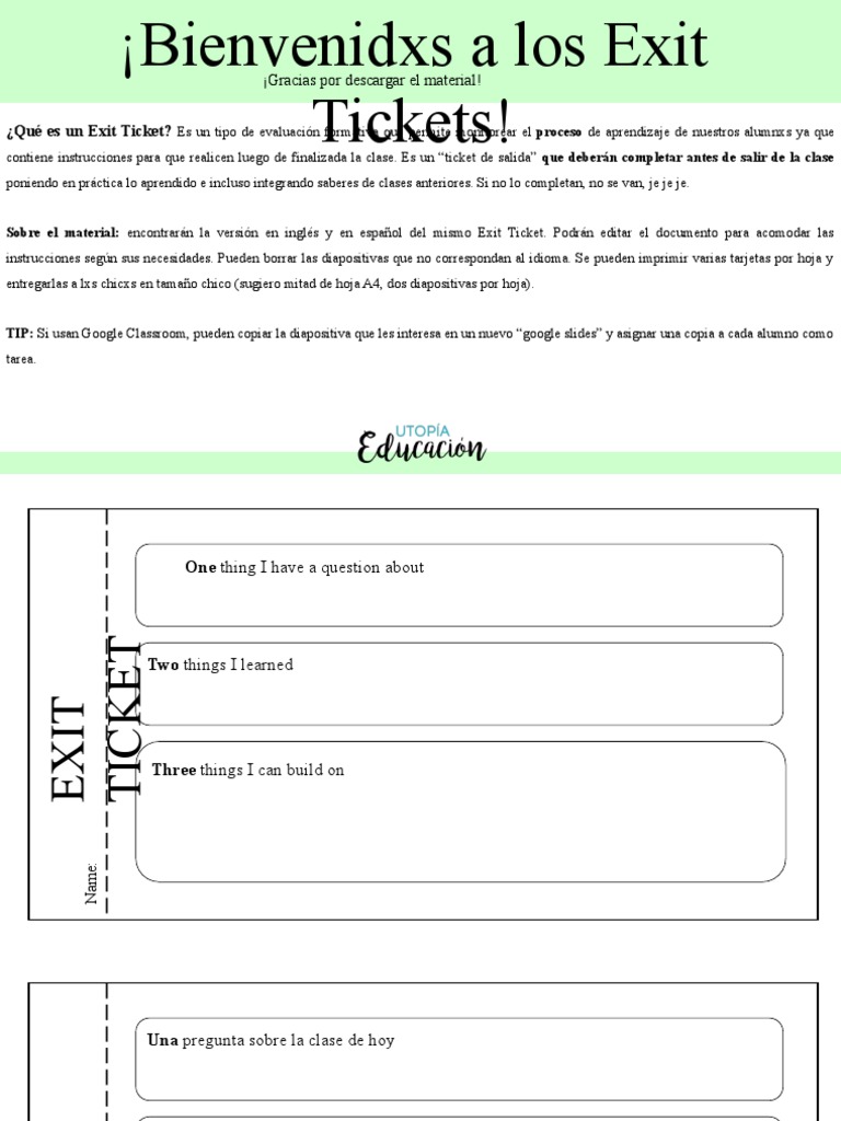 Exit Tickets | PDF