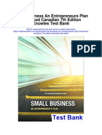 Small Business An Entrepreneurs Plan Enhanced Canadian 7th Edition Knowles Test Bank