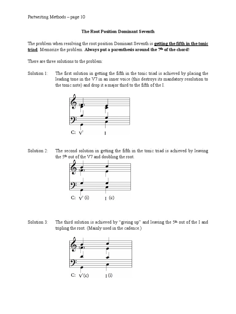 Dominant Seventh Chords PDF Chord (Music) Pitch (Music)