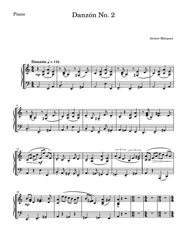 Danzón No 2 Piano Descargar Gratis Pdf Musica Latinoamericana
