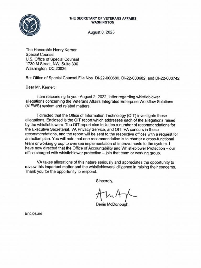 VA OIT Draft Report To OSC On VIEWS CCM - July 21, 2023 | PDF ...
