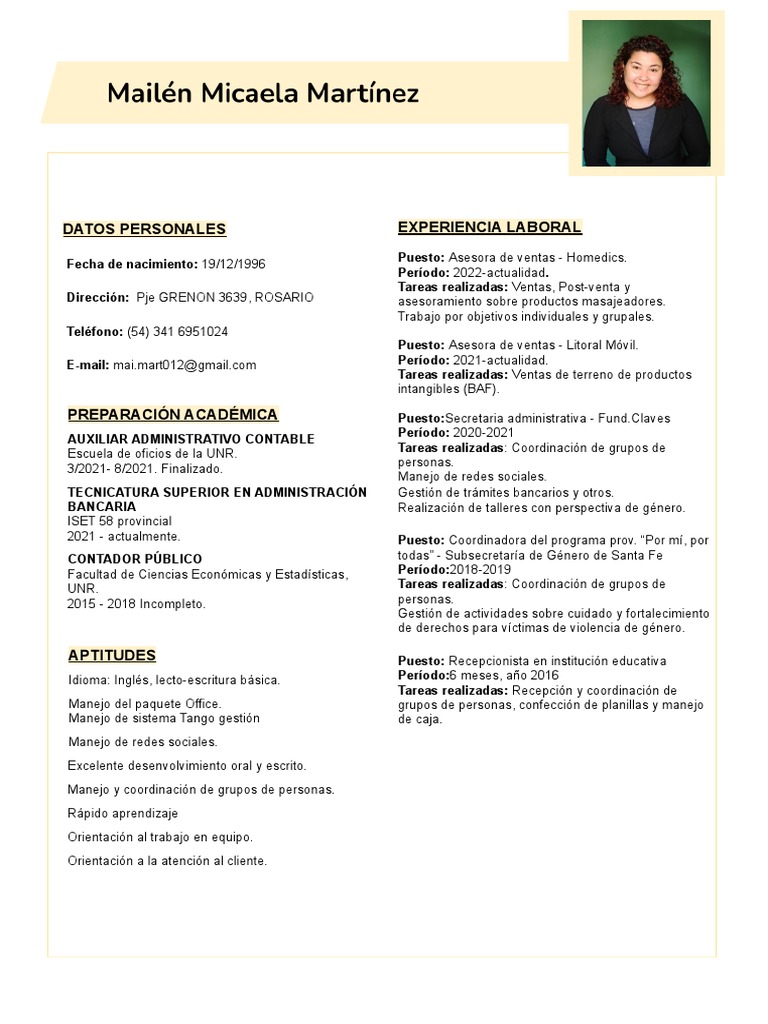 Mailen Martinez CV Act | PDF