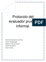 Ejemplo de Protocolo Del Evaluador para Prueba Informal.